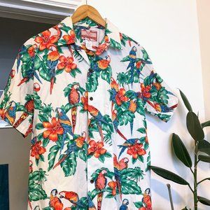 RJC Macaw Parrots Men's Hawaiian Shirt (Large)